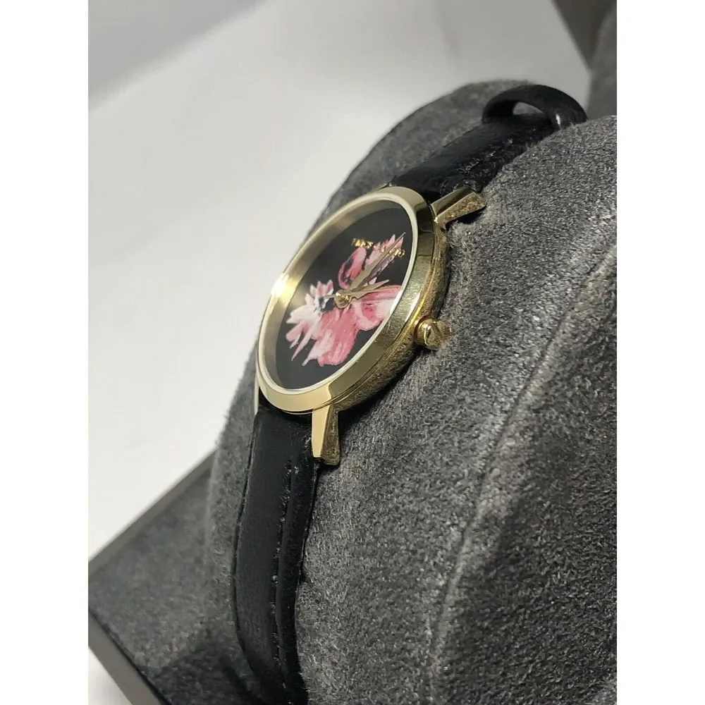 Vince Camuto VC5352 Unisex Black Leather Analog Black Dial Quartz Watch BW114
